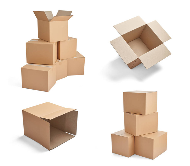 box package delivery cardboard carton stack  - Photo, Image