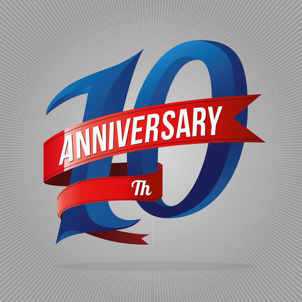tien jaar verjaardag viering logo. 10e verjaardag log - Vector, afbeelding