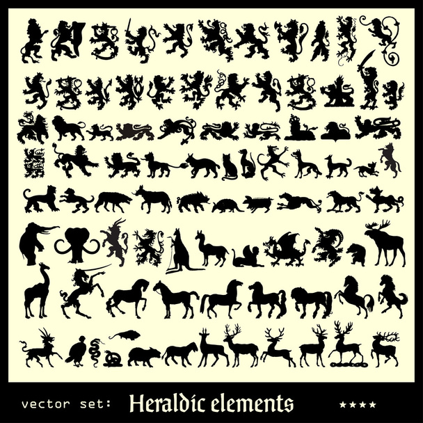 Heraldic beasts - Vettoriali, immagini