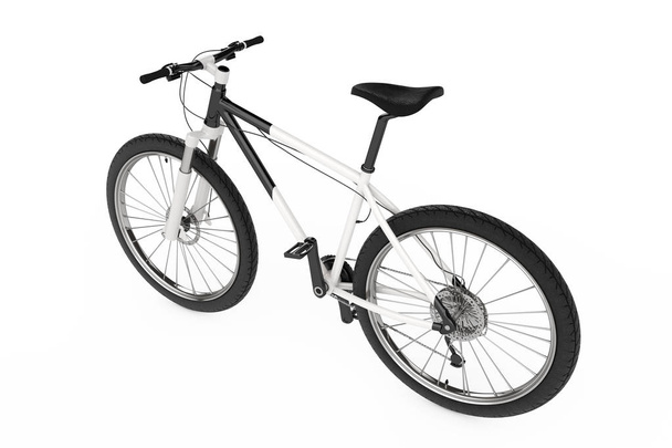 Bicicleta de montanha preta e branca. Renderização 3d
 - Foto, Imagem