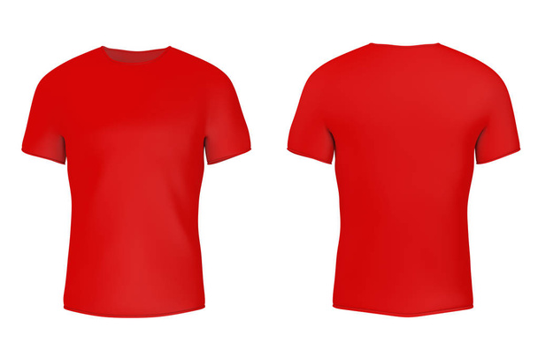 Closeup Red Blank T-Shirt with Empty Space for Yours Design. 3d  - Photo, Image