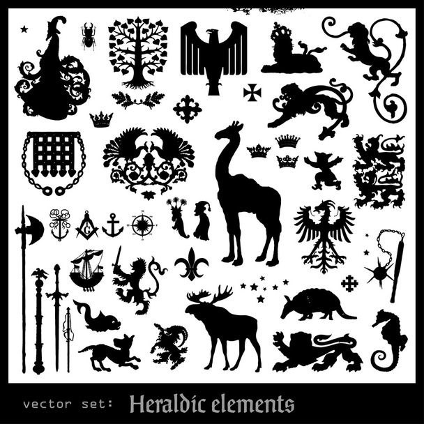 Heraldic elements - Vector, Image