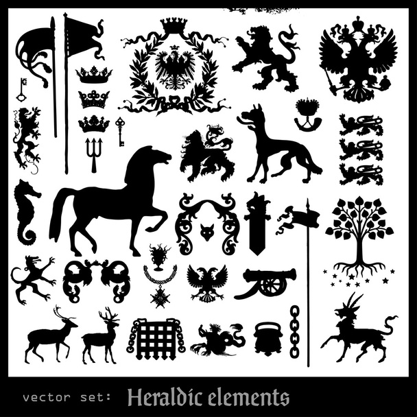 Heraldic elements - Vector, Image