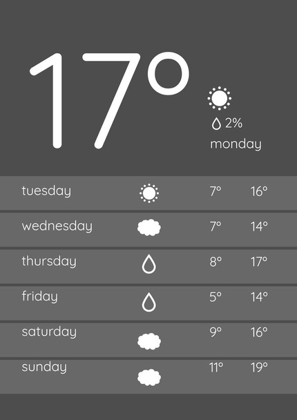 Weather forecast application interface - Фото, изображение