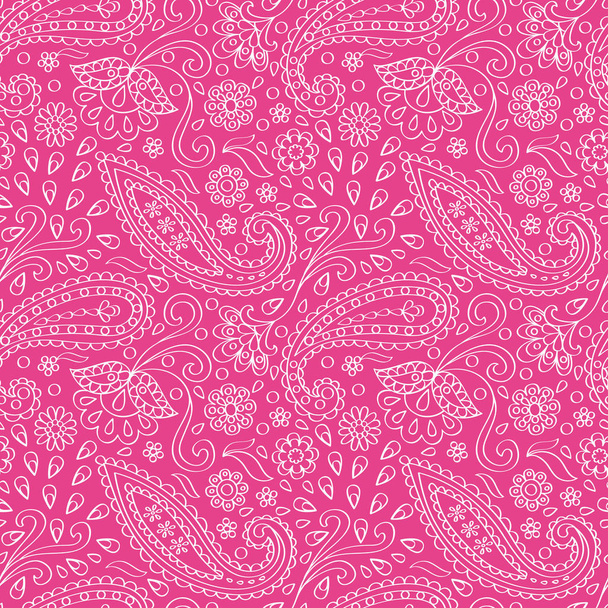Pink paisley Seamless Pattern - Wektor, obraz