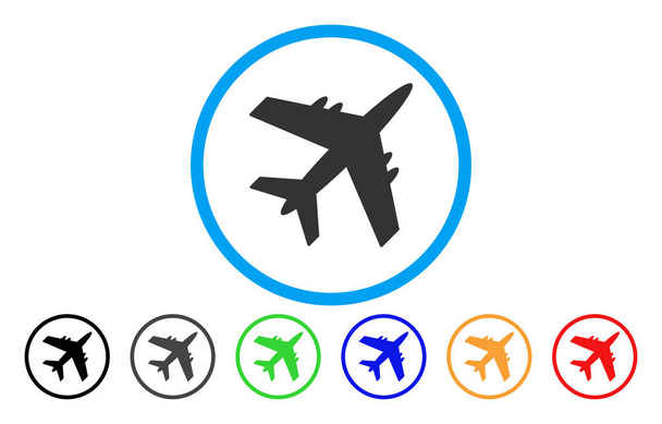 Repülőgép lekerekített ikon - Vektor, kép