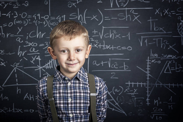 school boy and blackboard - Valokuva, kuva