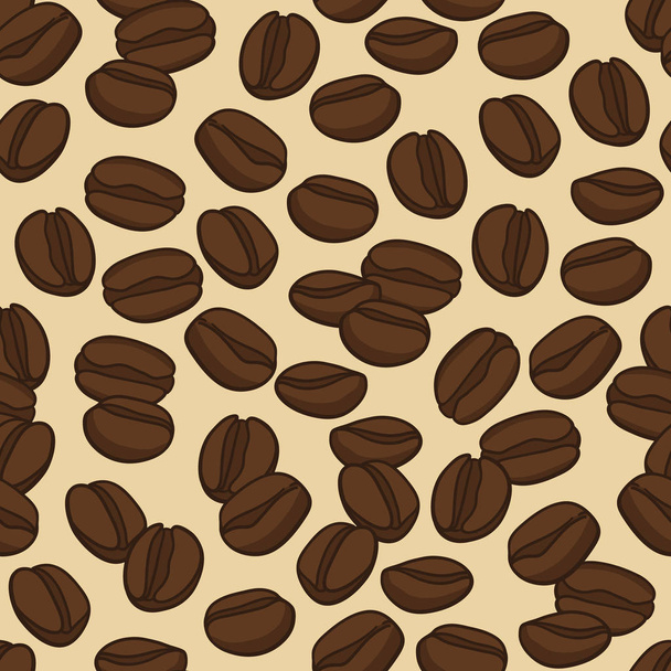 Vector seamless pattern with coffee beans - Vector, imagen