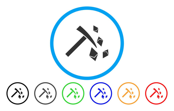 Ethereum Mining Hammer Flat Icon - Vetor, Imagem