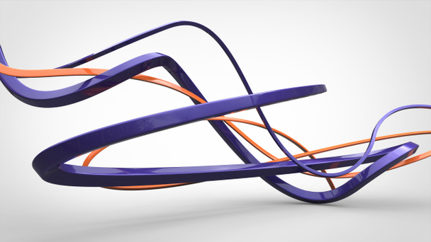 Abstract purple 3D shapes and flows - Photo, Image