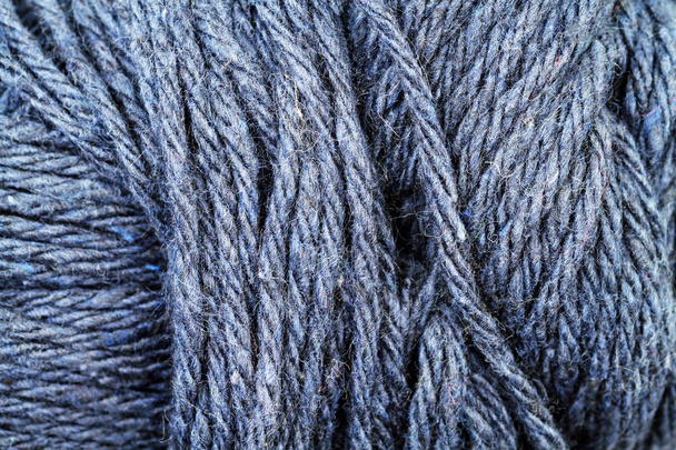 Textura de hilo azul aciano de cerca
 - Foto, Imagen
