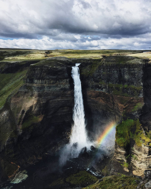 Haifoss waterfall in Iceland  - Fotografie, Obrázek