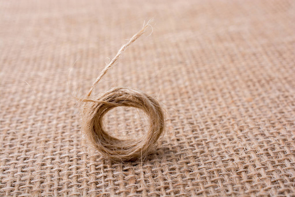 Roll of brown color linen string - Photo, Image