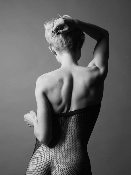 sexy back.beautiful body woman in Stockings - Foto, Imagem