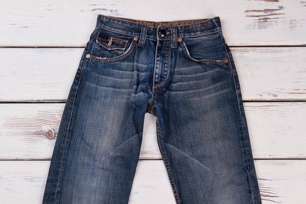 Old men jeans close up. - Foto, afbeelding