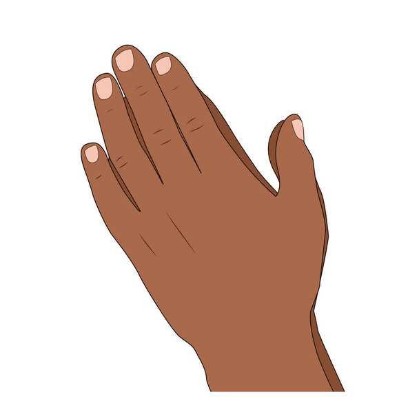 Isolated praying hands gesture, with palms together. Praying male hands. - Vector, Image