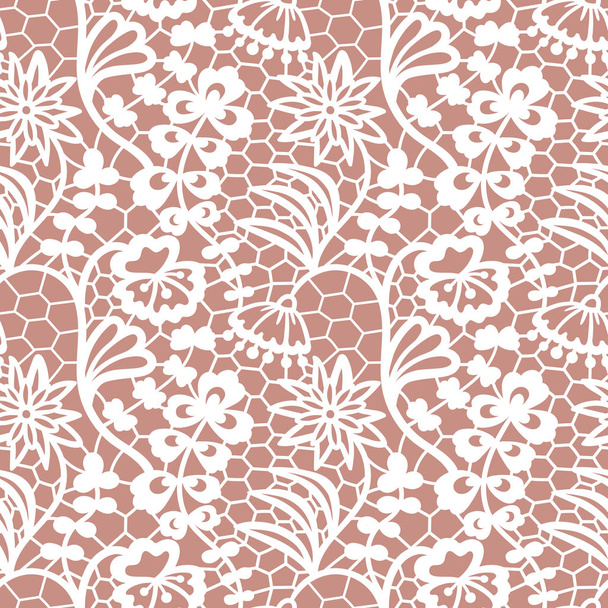 Encaje patrón sin costura con flores
 - Vector, imagen