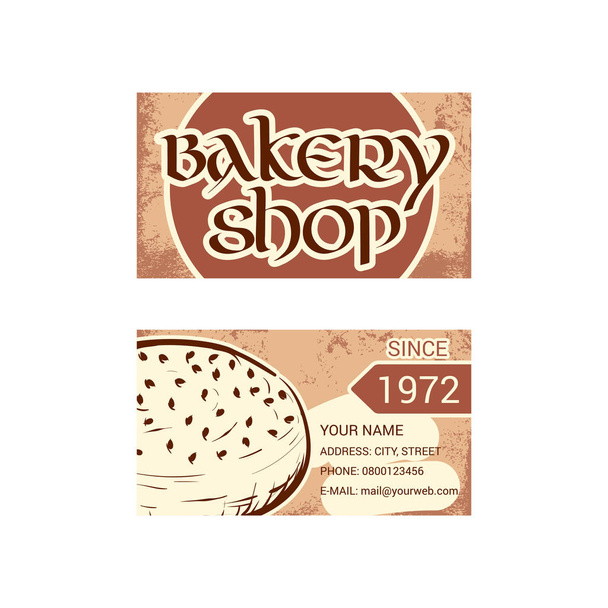 Business card for bakery shop - Vector, Imagen