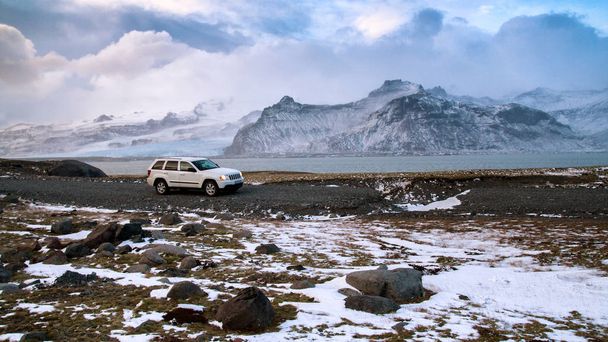 Iceland winter car travel - Photo, Image