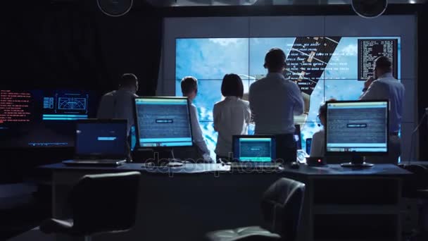 People working in mission control center - Footage, Video