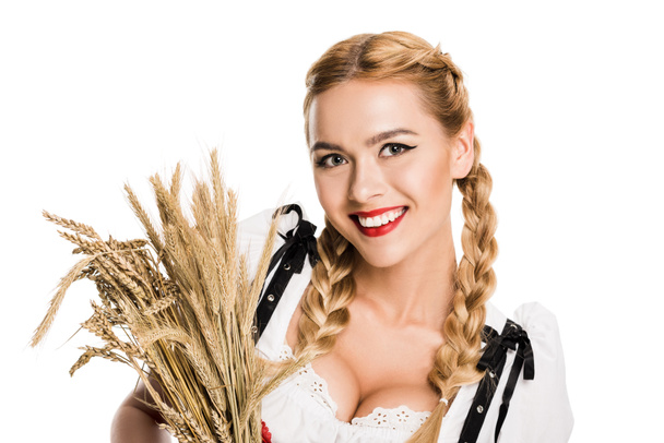Chica con espigas de trigo
  - Foto, imagen