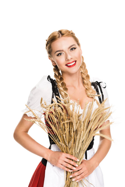 girl with wheat ears  - Valokuva, kuva
