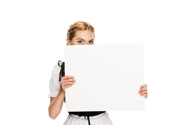 girl with blank card  - Photo, Image