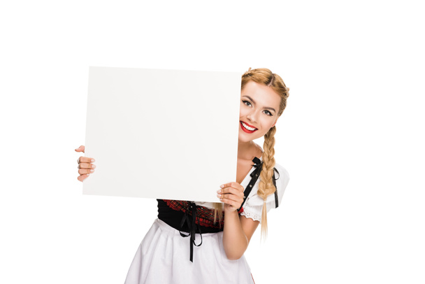 girl with blank card  - Foto, Imagen