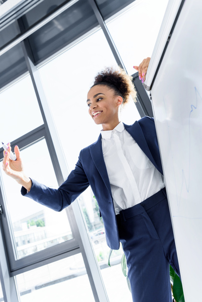 african american businesswoman with whiteboard - Photo, Image