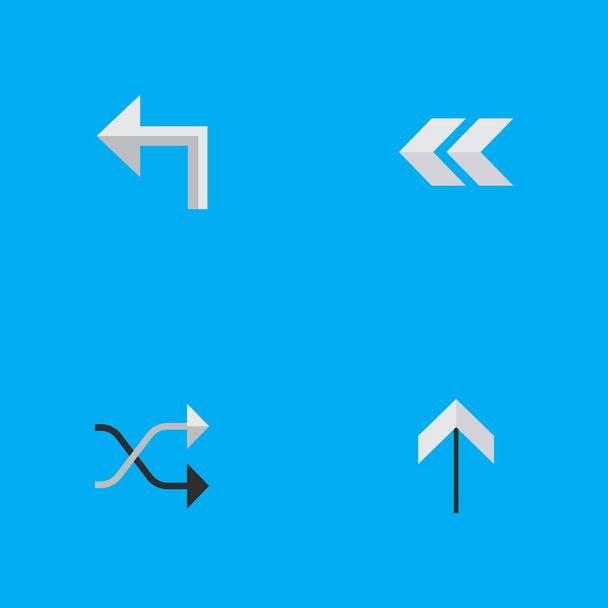 Vektorové ilustrace sada jednoduchých ukazatel ikon. Prvky se, orientace, chaoticky a další synonyma, nahoru, nahoru a dozadu. - Vektor, obrázek