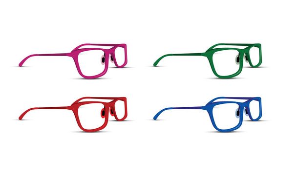 a set of colourful glasses - Vector, Image