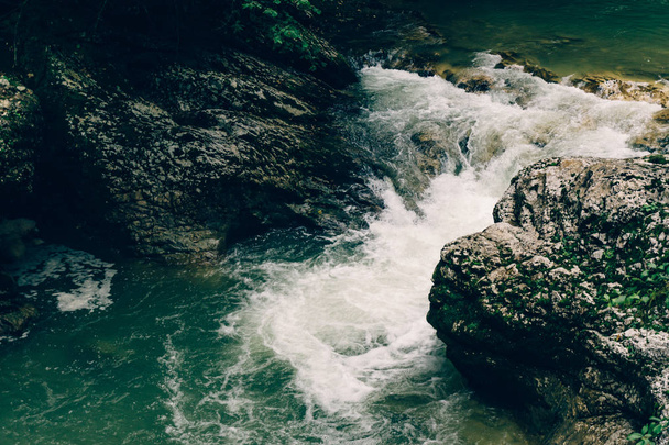 rocks cascade creek, mountain river - Photo, Image