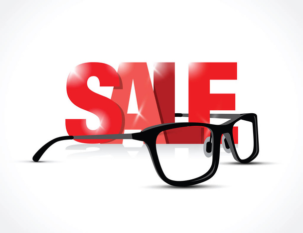 black glasses on a red sign - Vector, Image