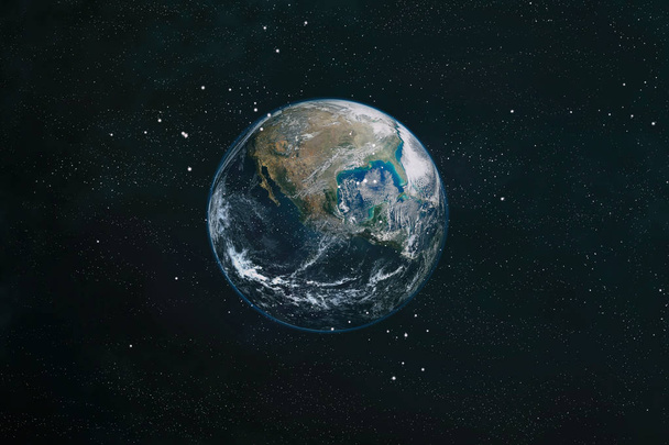 Земля из космоса. Элементы изображения предоставлены НАСА
. - Фото, изображение