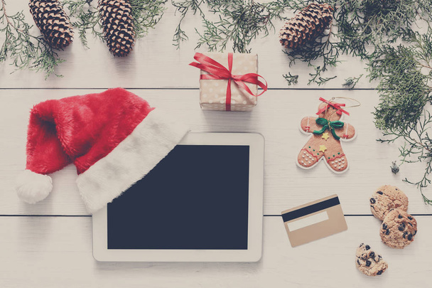 Christmas online shopping background - Foto, Imagen
