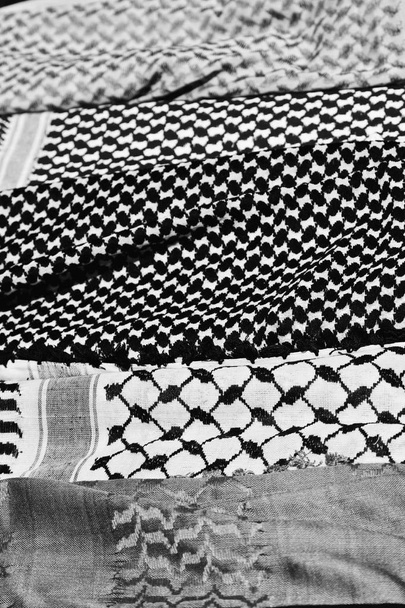 綿伝統的な象徴的なアラビアン スカーフのテクスチャ  - 写真・画像