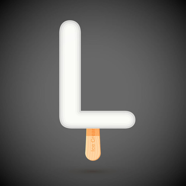 ice cream design of uppercase letter L - Vector, Image