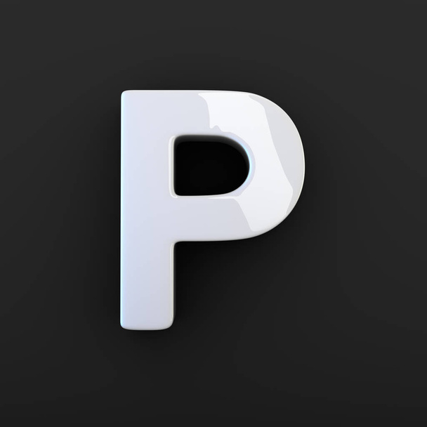 P betű fényes szürke - Fotó, kép