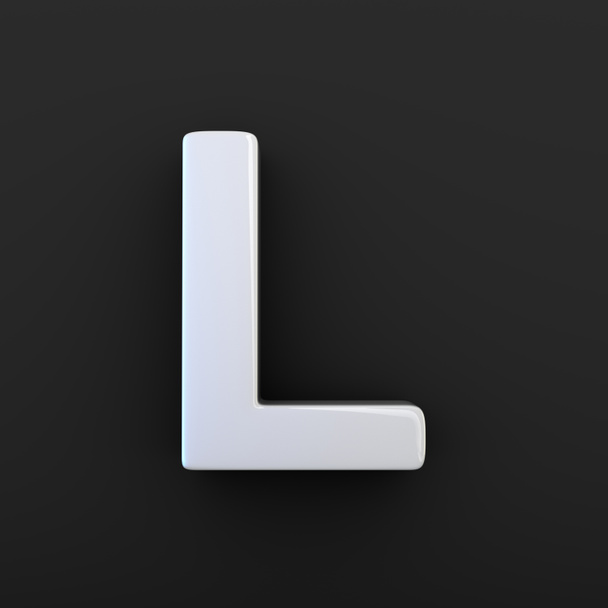 witte glanzende letter L - Foto, afbeelding