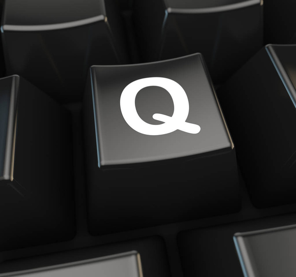 wielkie litery Q na klawiaturze przycisk - Zdjęcie, obraz
