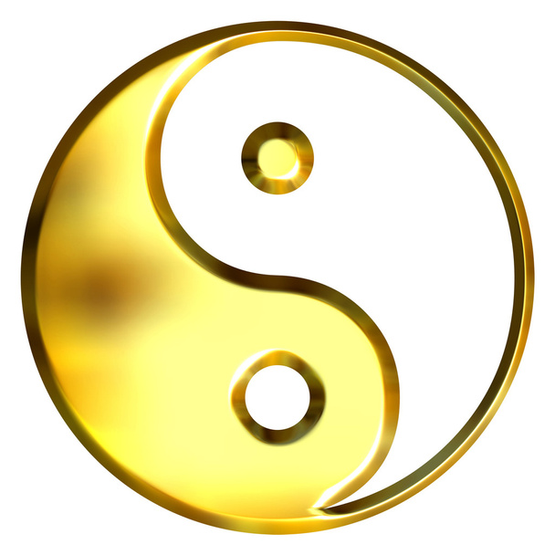 3D zlatý tao symbol - Fotografie, Obrázek