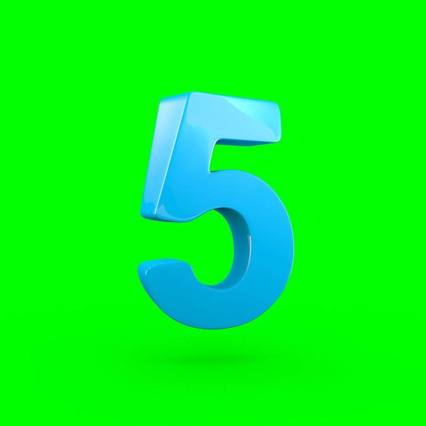 design of blue number 5 - Photo, Image