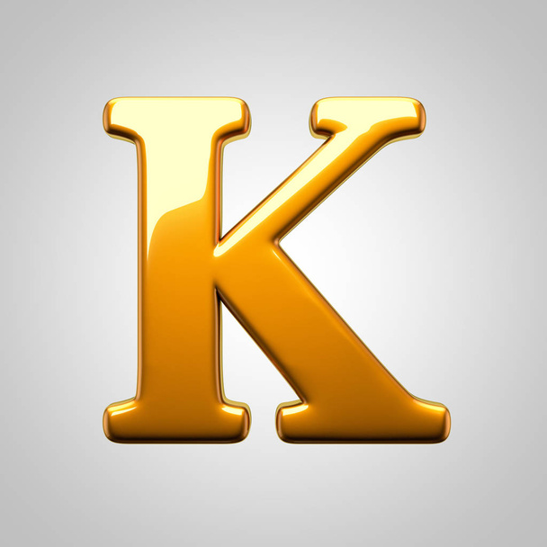 yellow glossy letter K - Фото, изображение