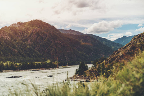 Scenery of Altai mountains and Katun river - 写真・画像
