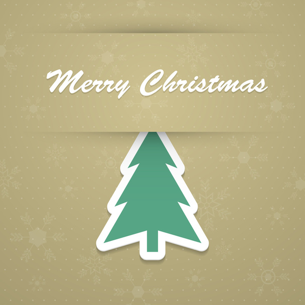 Merry christmas background with fir tree. - Vector, Image