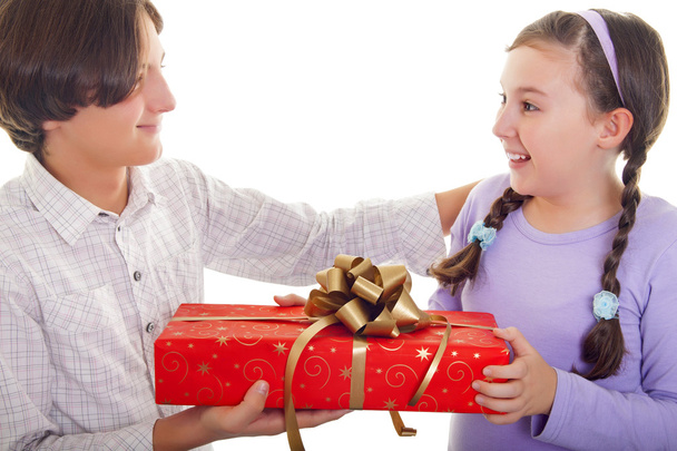 Brother And Sister Gift Exchange - 写真・画像