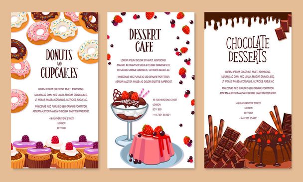 Vector poster template for bakery shop desserts - Vector, Image