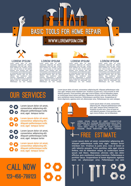 Vektor plakát pro dům opravit služby pracovní nástroje - Vektor, obrázek