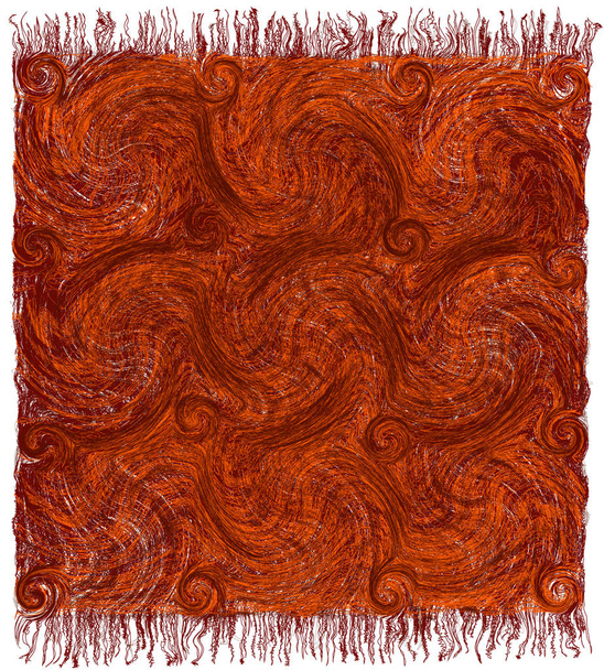 Podlahová rohož s grunge pruhované a vlnkovým vzorem a třásněmi  - Vektor, obrázek