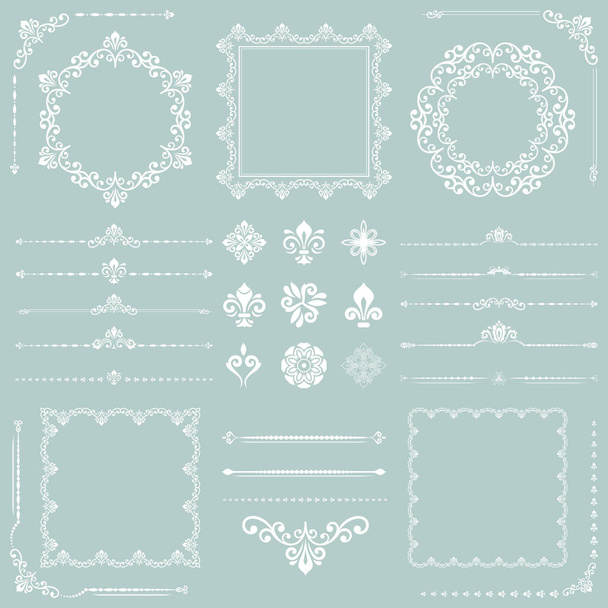 Vintage Set of Vector Horizontal. Square and Round Elements - Vector, Image